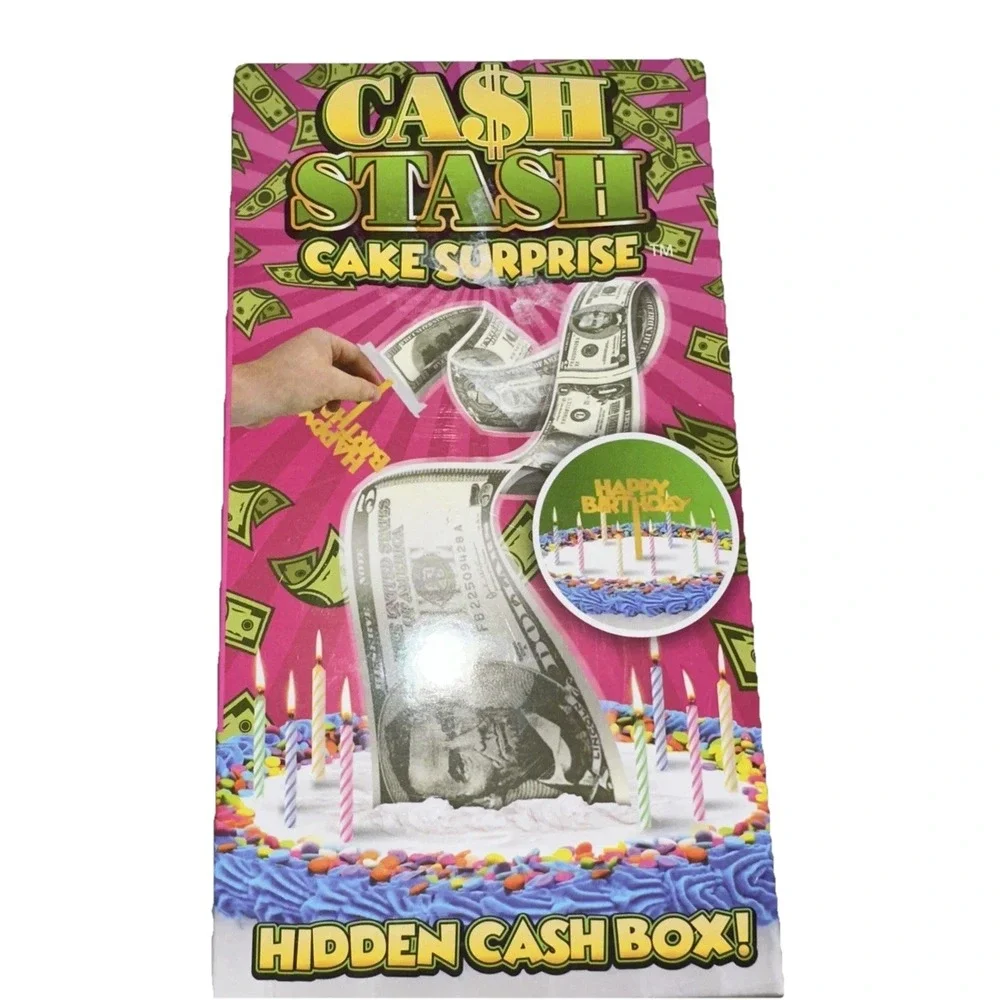 Cash Stash Cake Surprise Pull Out Money Box for Birthday New